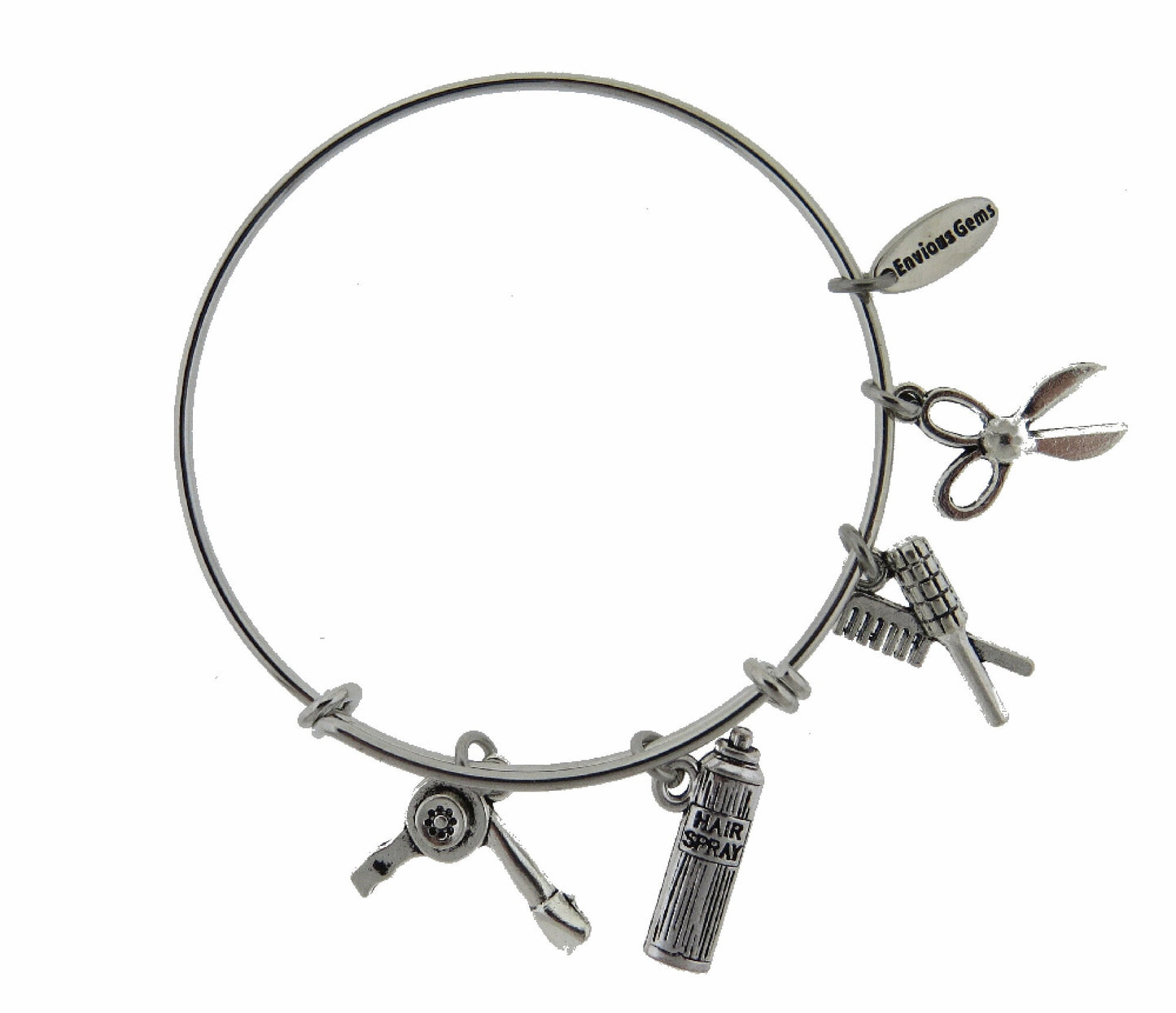 Hairdresser Salon Gift Silver Expandable Stainless Steel Bracelet Hairstylist Adjustable Bracelet