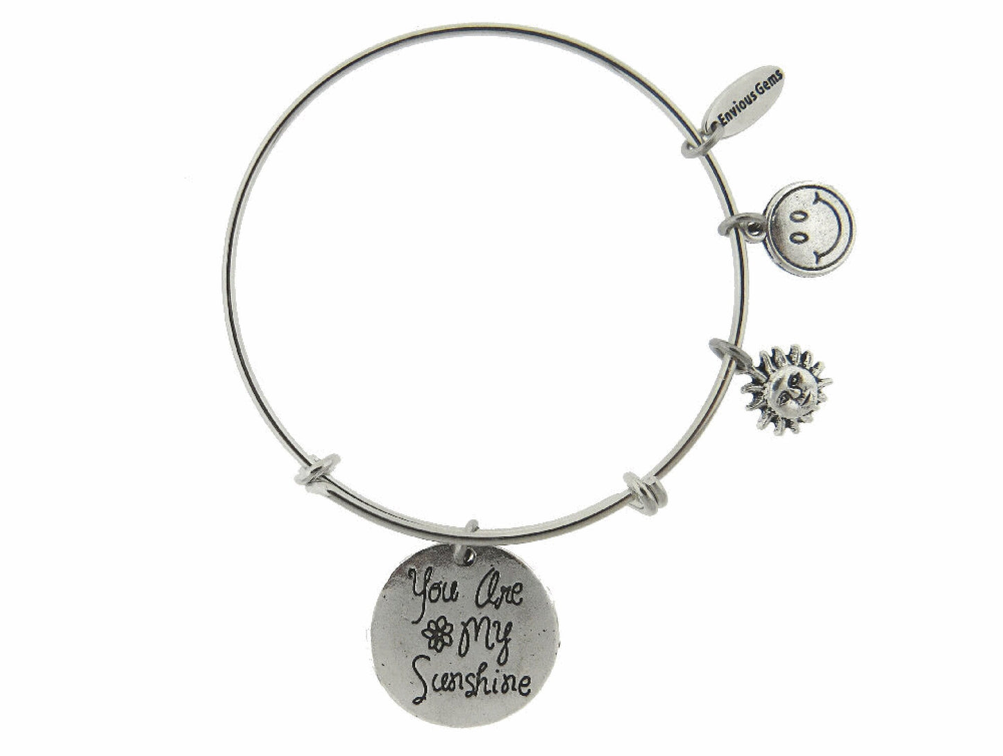 You Are My Sunshine Silver Expandable Stainless Steel Bracelet Make Someone Smile Adjustable Bracelet
