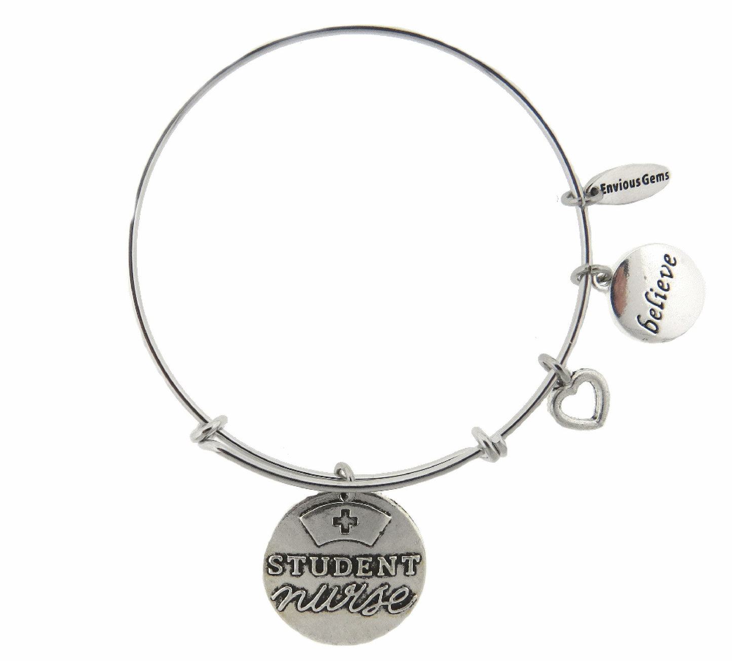Student Nurse Silver Expandable Stainless Steel Bracelet Nurses School Adjustable Bracelet