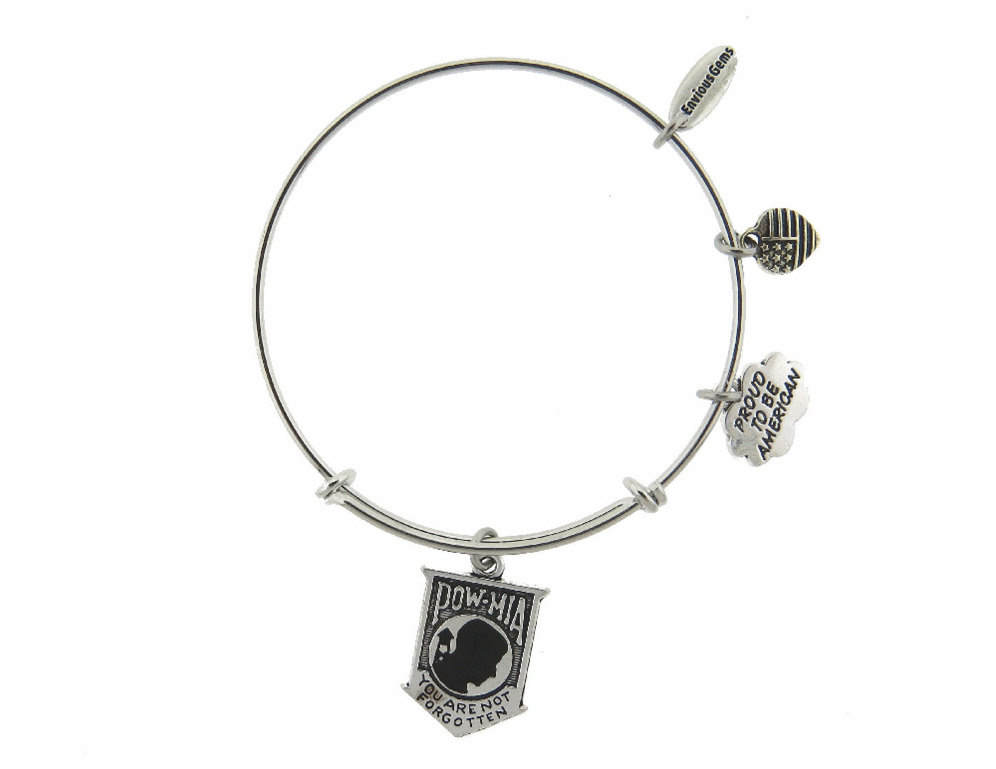 POW You are Not Forgotten Prisoner of War Expandable Silver Wire Bracelet MIA Adjustable Bracelet