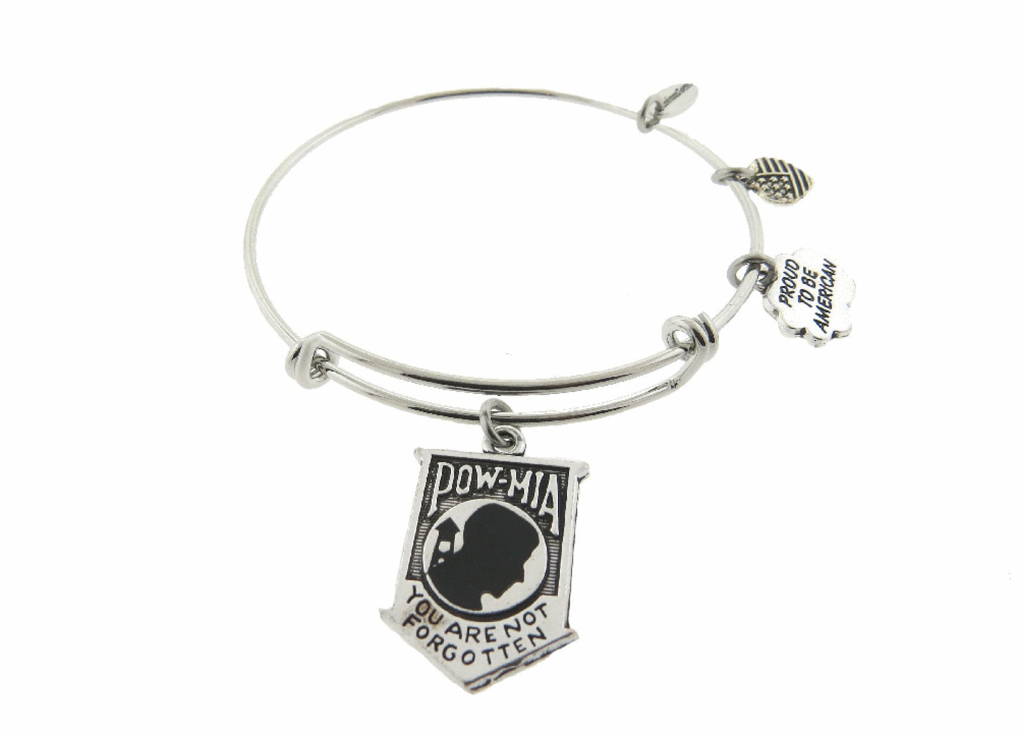 POW You are Not Forgotten Prisoner of War Expandable Silver Wire Bracelet MIA Adjustable Bracelet