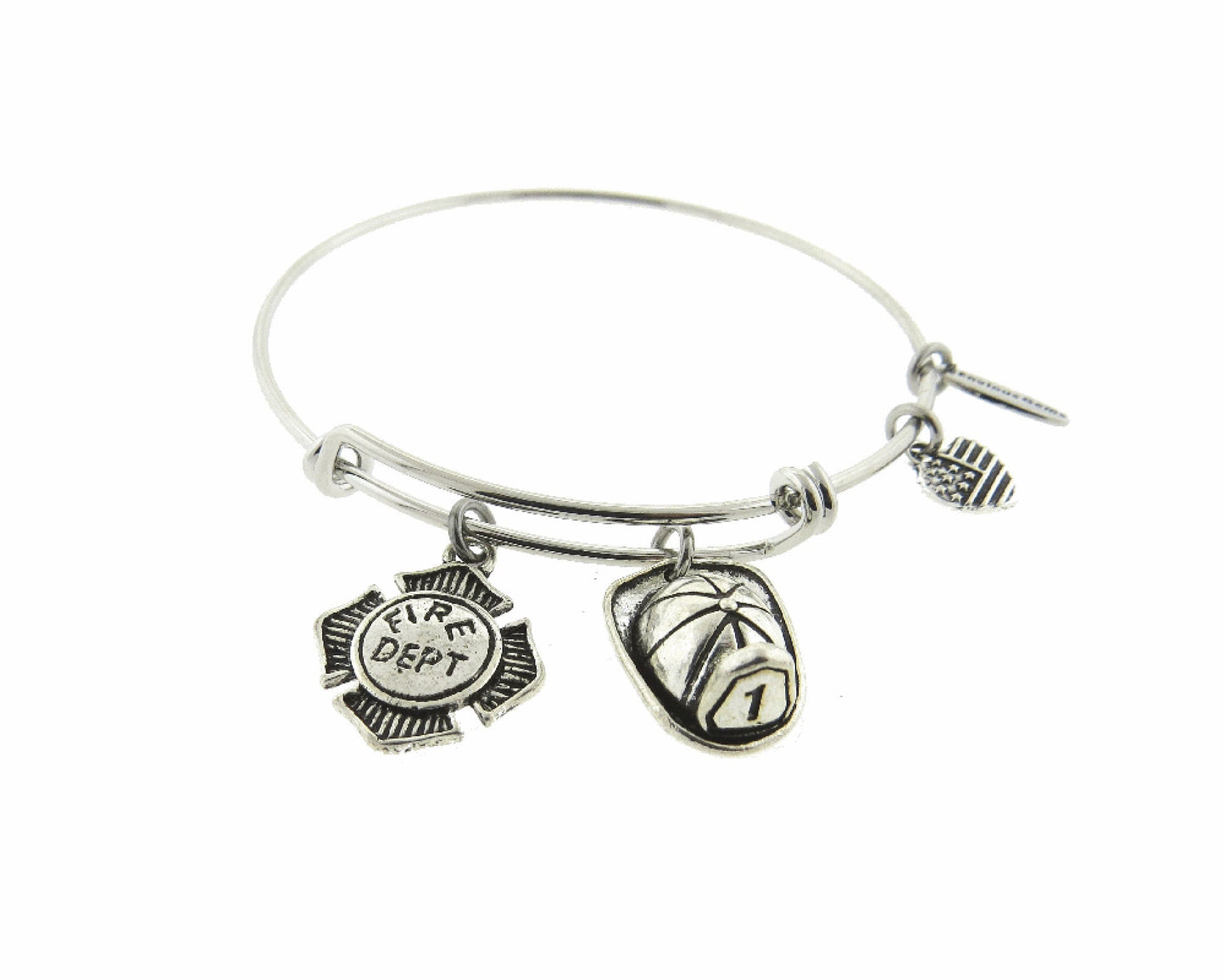 Firefighter Firewoman Gift Silver Expandable Stainless Steel Wire Bracelet Adjustable Wire Bracelet