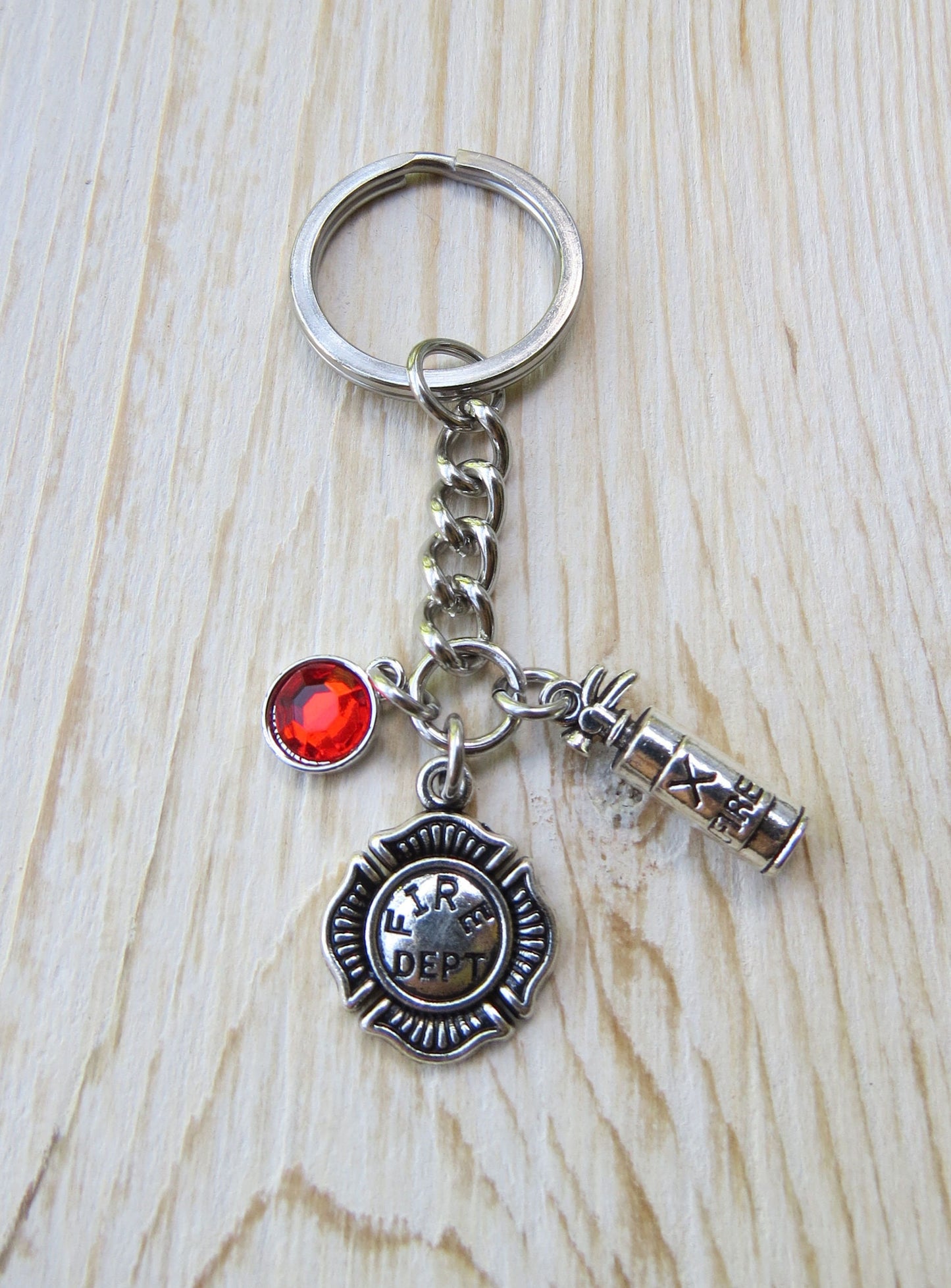 Firefighter Keychain, Fireman Academy Graduation Stainless Steel Keychain with Fire Extinguisher Key Ring Gift