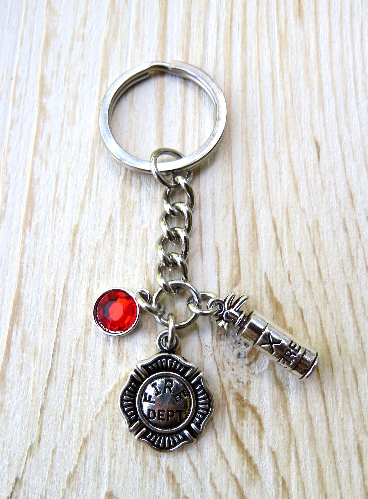 Firefighter Keychain, Fireman Academy Graduation Stainless Steel Keychain with Fire Extinguisher Key Ring Gift