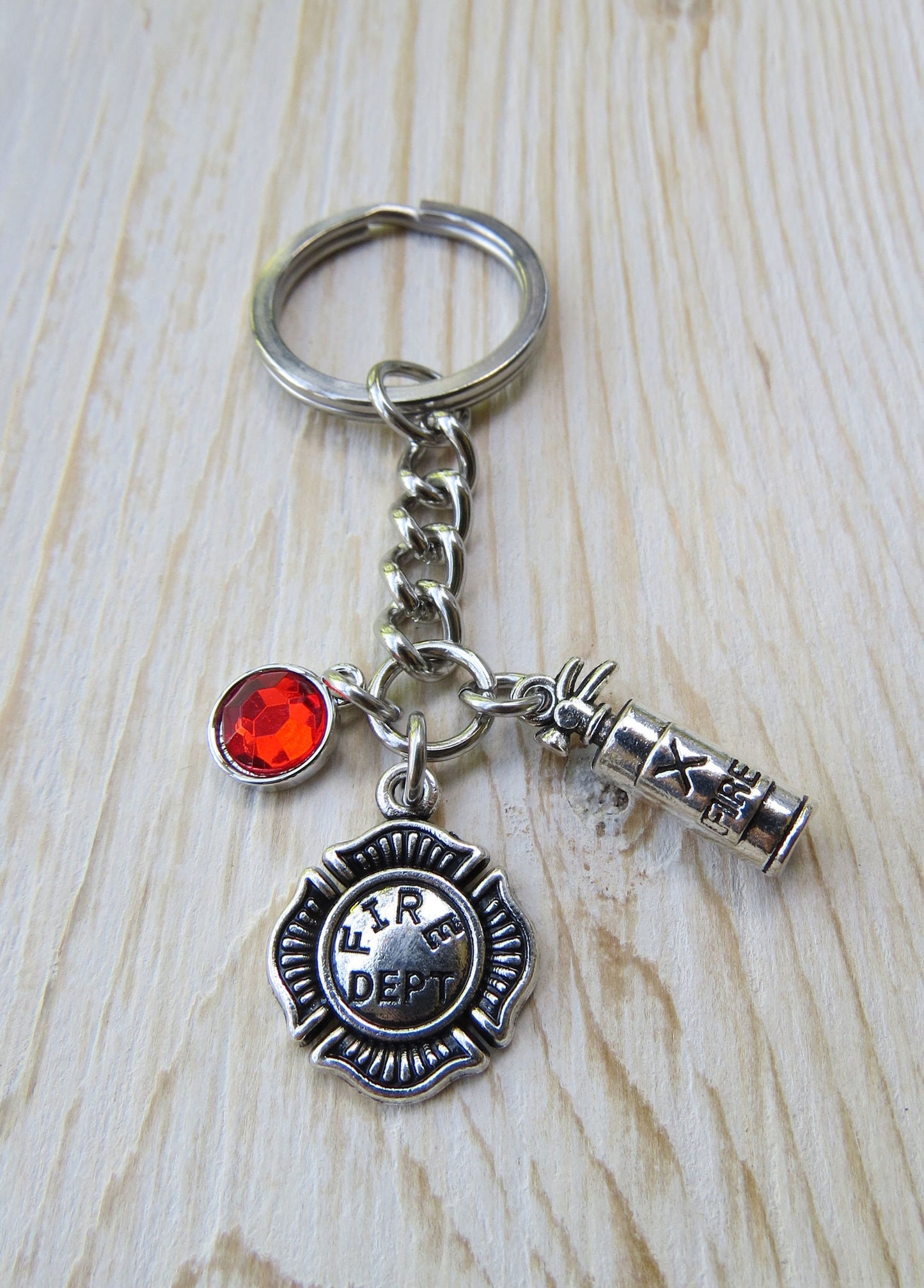 Firefighter Keychain, Fireman Academy Graduation Stainless Steel Keychain with Fire Extinguisher Key Ring Gift