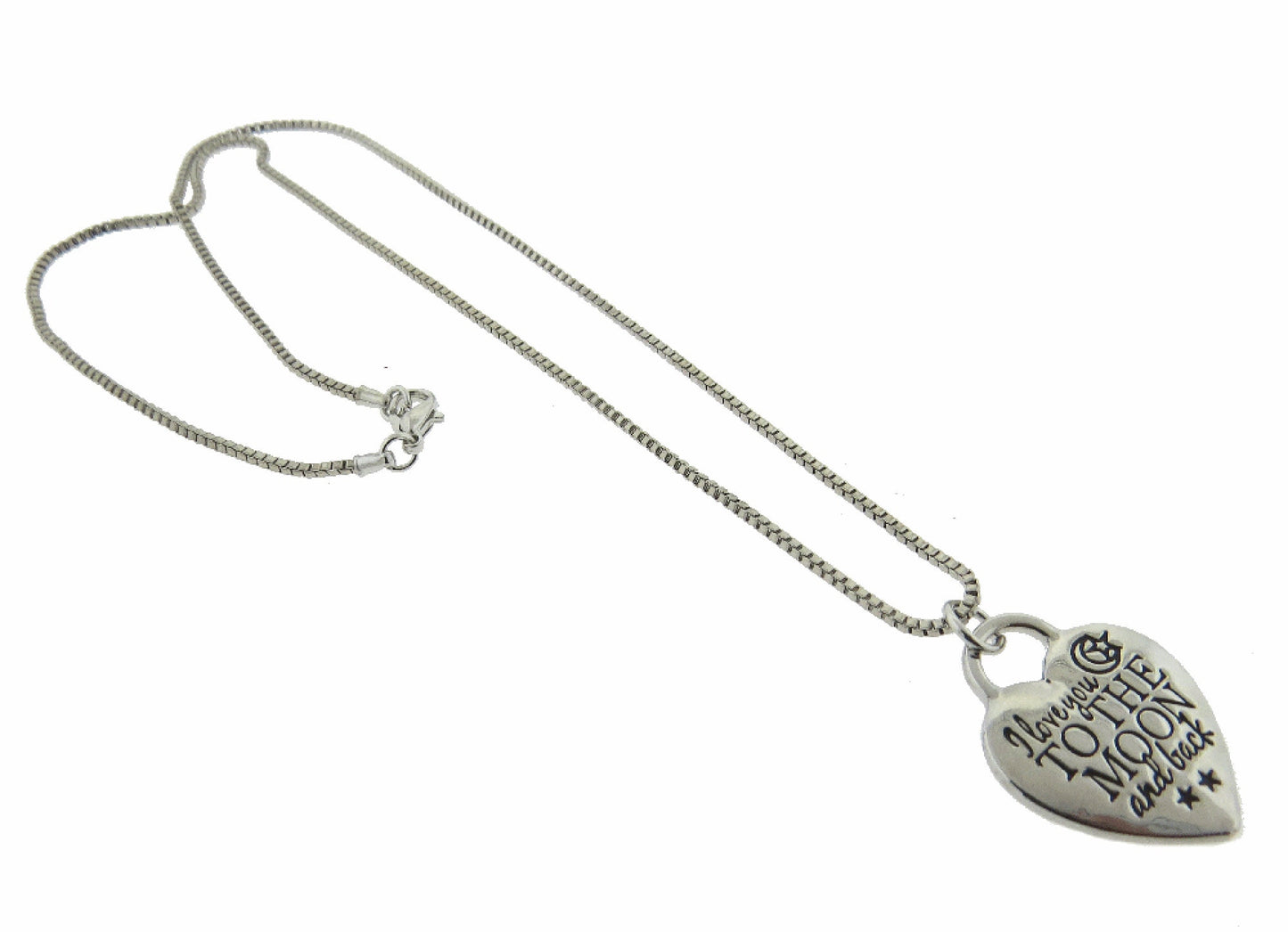 I Love You To the Moon and Back Silver Plated Pendant Necklace Love Gift Necklace