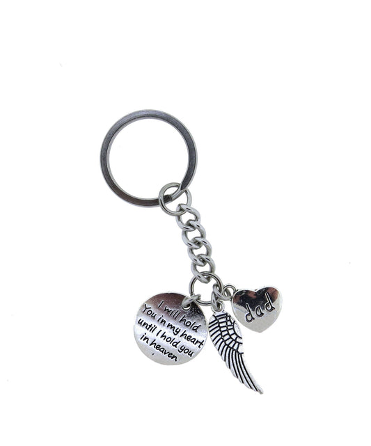 I Will Hold You in My Heart, Until I Hold You in Heaven ( Dad ) inspirational Stainless Steel Keychain