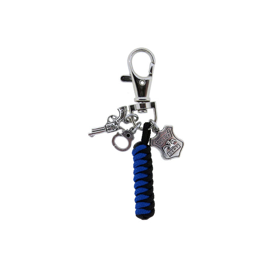 Police Department Badge POLICE Officer Law enforcement Thin Blue Line Paracord Swivel Clasp Zipper Pull Gift