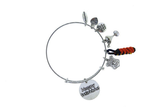 Police Officer Happy Retirement Nassau County Stainless Steel Bracelet, Nassau County Police Department Police shield Gun Cop Gift