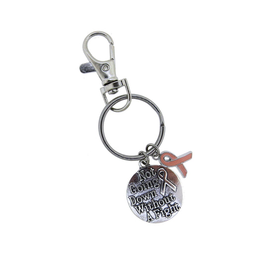 Breast Cancer Awareness Not Going Down Without a Fight Breast Cancer Stainless Steel Keychain Breast Cancer Awareness Gifts