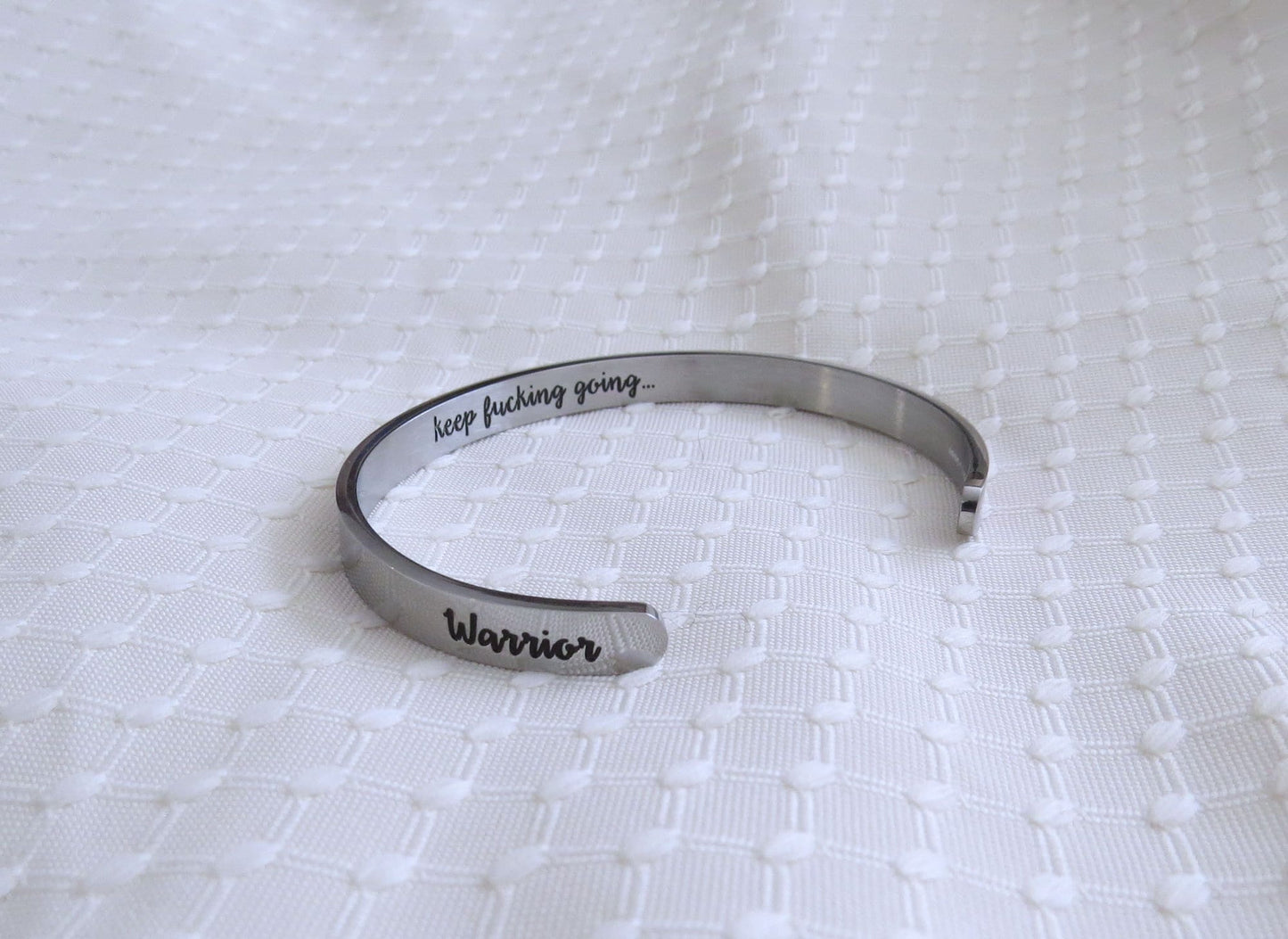 Breast Cancer Warrior Bracelet "Keep Fucking Going" Bracelet Stainless Steel Inspirational Motivational Cancer Bracelet