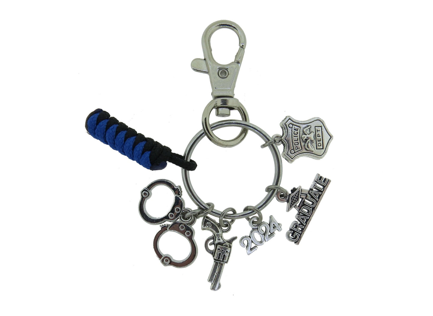 Police Academy Graduation 2024 Stainless Steel Keychain Ring Congratulations Class of 2024 Police Graduate Key Ring