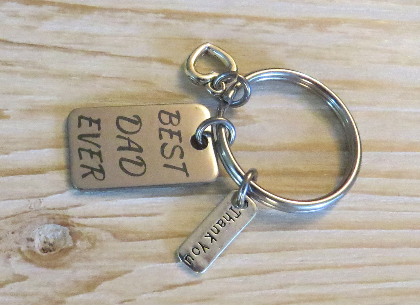 Best Dad Ever Father's Day Keychain Silver Stainless Steel Keychain I Love You Dad Key Ring Love My Dad Gift