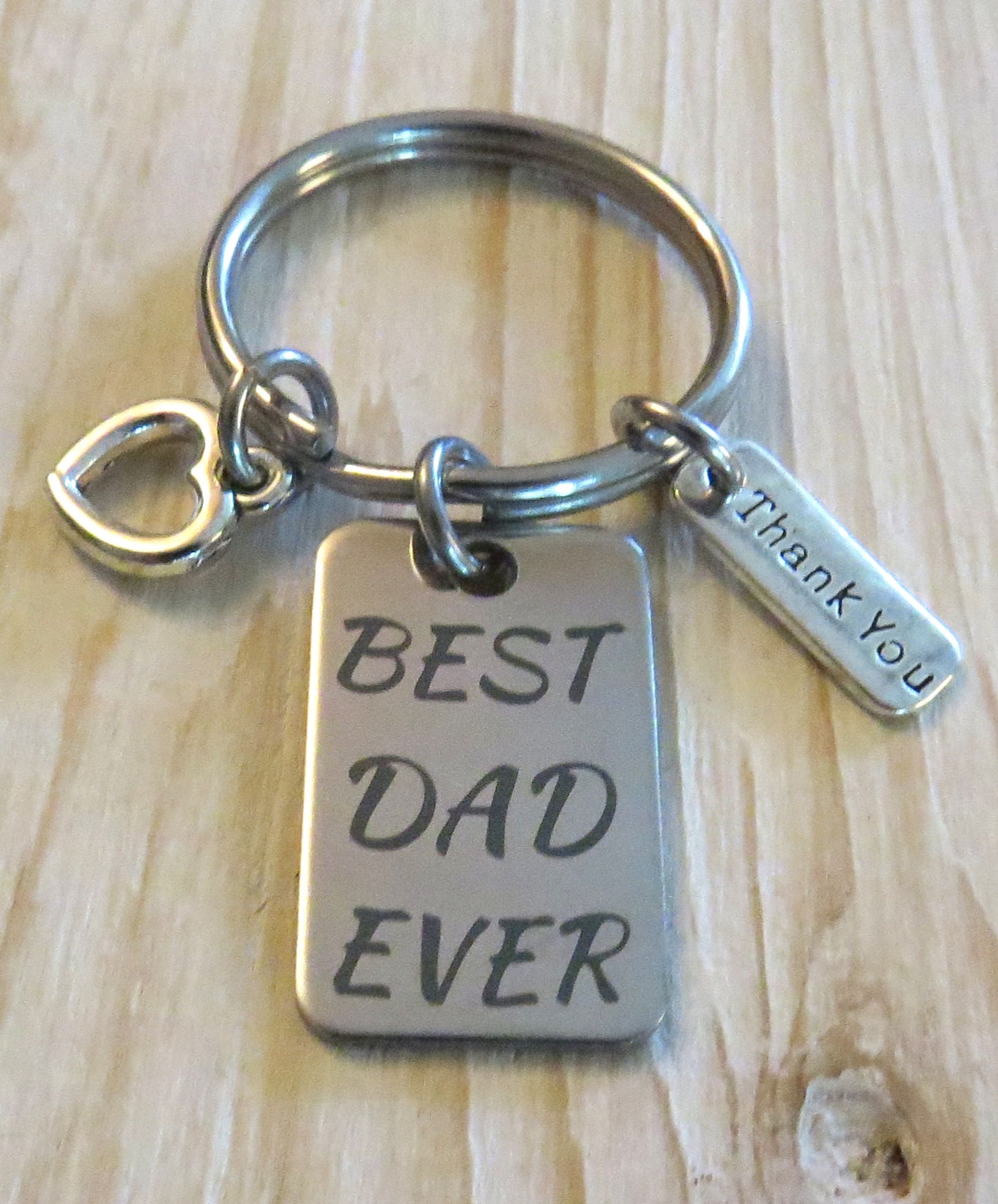 Best Dad Ever Father's Day Keychain Silver Stainless Steel Keychain I Love You Dad Key Ring Love My Dad Gift