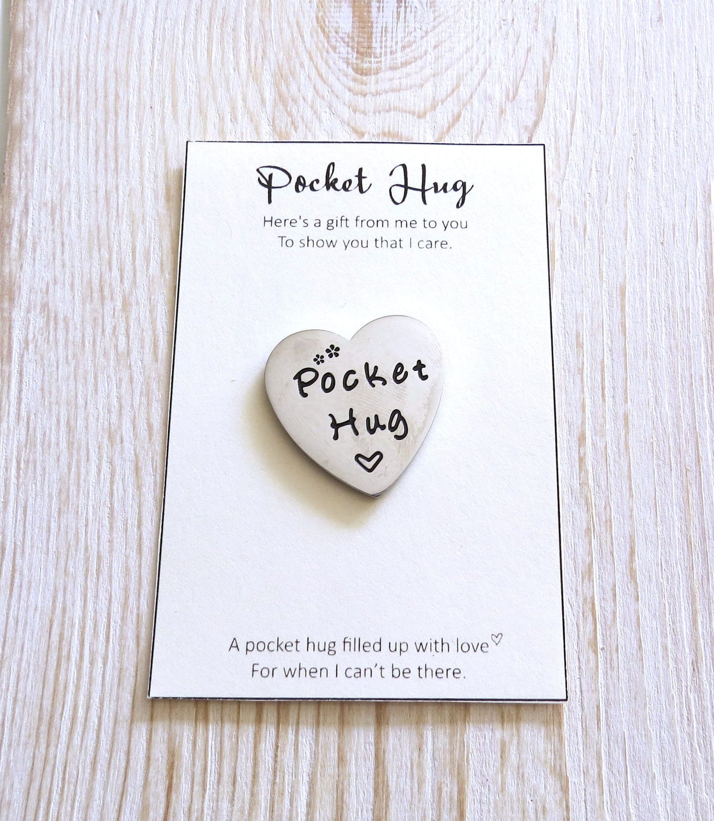 Pocket Hug Heart Token Stainless Steel Pocket Hug for Long Distance Friendship Relationship Thinking of You Birthday Gift Just Because Gift