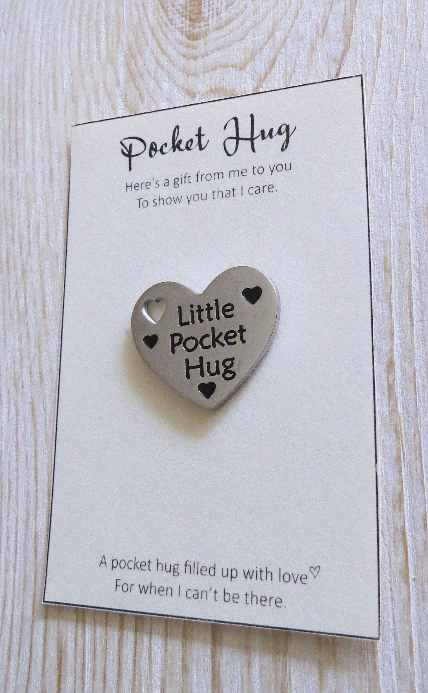 Little Pocket Hug Heart Token Stainless Steel Pocket Hug for Long Distance Friendship Relationship Thinking of You Gift Just Because Gift