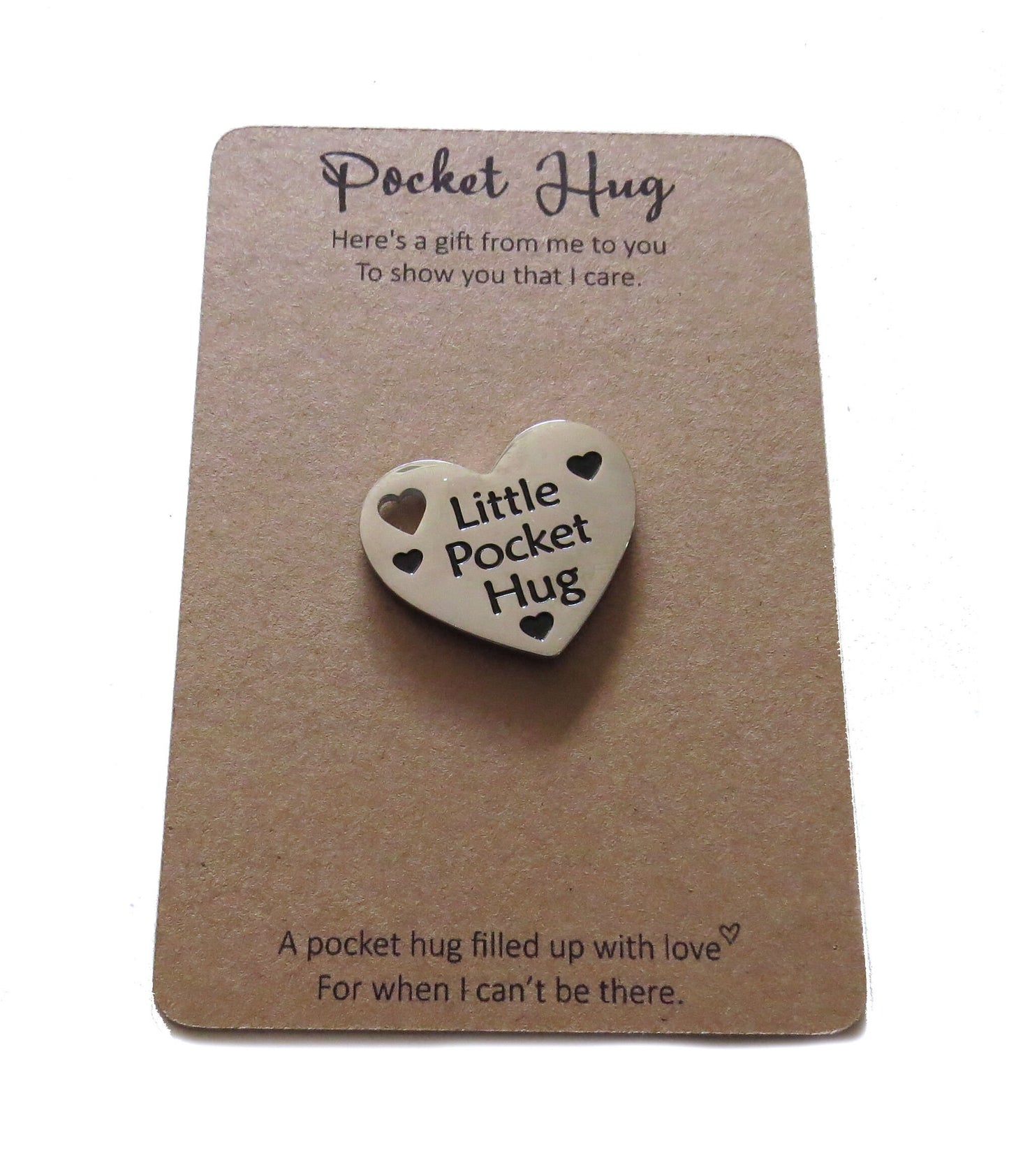 Little Pocket Hug Heart Token Stainless Steel Pocket Hug for Long Distance Friendship Relationship Thinking of You Gift Just Because Gift